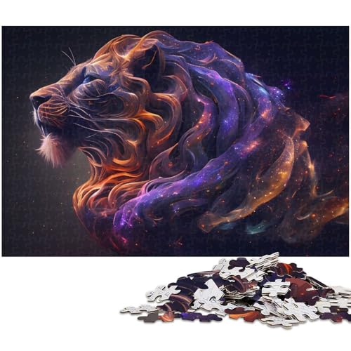 Puzzle für Erwachsene 1000 Teile König der Löwen im Dschungel Puzzles aus Holz pädagogisches Spielzeug zum Stressabbau 1000 Teile (75 x 50 cm) von zouxangzz
