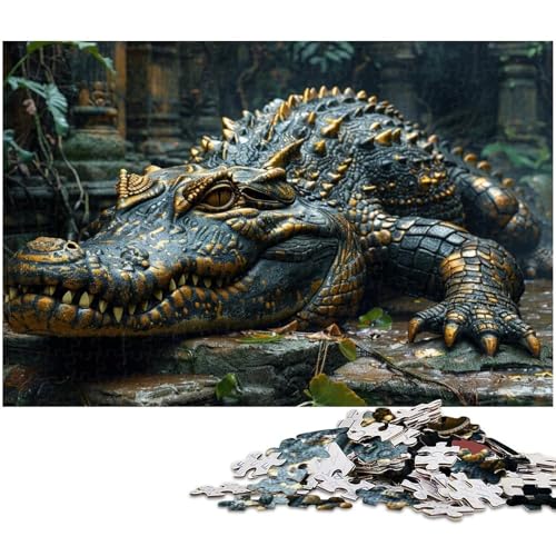 Puzzle für Erwachsene 1000 Teile Krokodil Tier Herausforderndes Spiel Spielzeug Weihnachtspuzzle Geschenke (Größe 38x26cm) von zouxangzz