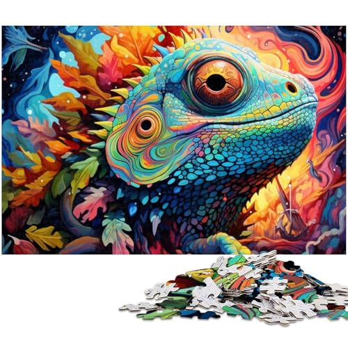 Puzzle für Erwachsene 1000 Teile Kunst Chamäleon Heimdekoration Puzzle (Größe 75 x 50 cm) von zouxangzz