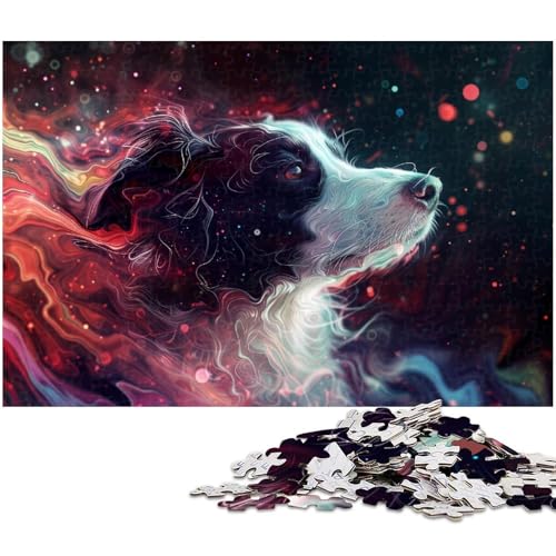 Puzzle für Erwachsene 1000 Teile Kunst Hunde Puzzles für Holzpuzzles pädagogisches Spielzeug zum Stressabbau (Größe 75 x 50 cm) von zouxangzz