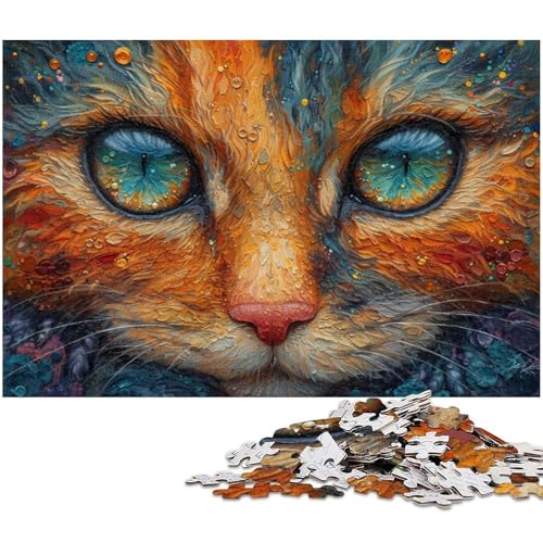 Puzzle für Erwachsene 1000 Teile Kunst Katzen Puzzle Holzpuzzle lustiges Geschenk (Größe 75 x 50 cm) von zouxangzz