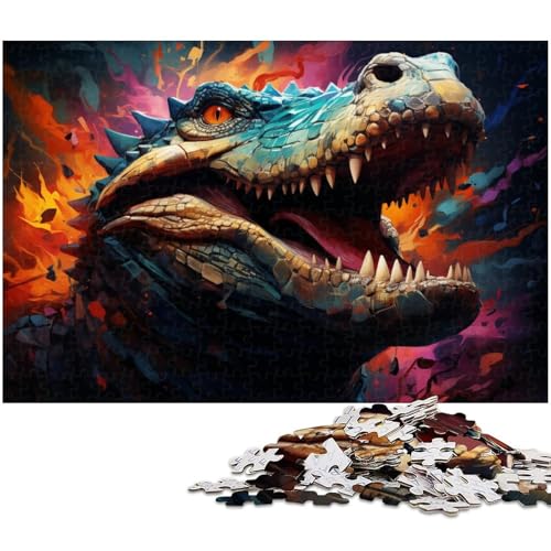 Puzzle für Erwachsene 1000 Teile Kunst Krokodil Puzzle Spielzeug einzigartige Heimdekoration und Geschenke geeignet für Teenager ab 14 Jahren (Größe 38 x 26 cm) von zouxangzz