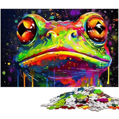 Puzzle für Erwachsene 1000 Teile Kunst Laubfrösche Puzzles für Holzpuzzles pädagogisches Spielzeug zum Stressabbau (Größe 75 x 50 cm) von zouxangzz