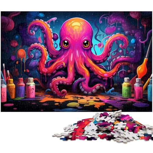 Puzzle für Erwachsene 1000 Teile Kunst Oktopus Puzzle EIN Kunstwerk für Teenager ab 14 Jahren (Größe 75 x 50 cm) von zouxangzz