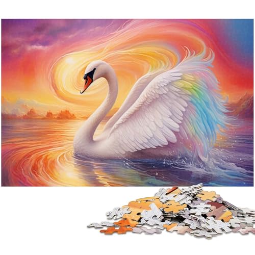 Puzzle für Erwachsene 1000 Teile Kunst Tiere Flamingos Puzzle für Erwachsene Holzspiele für die ganze Familie Weihnachts und Geburtstagsgeschenke (Größe 75 x 50 cm) von zouxangzz