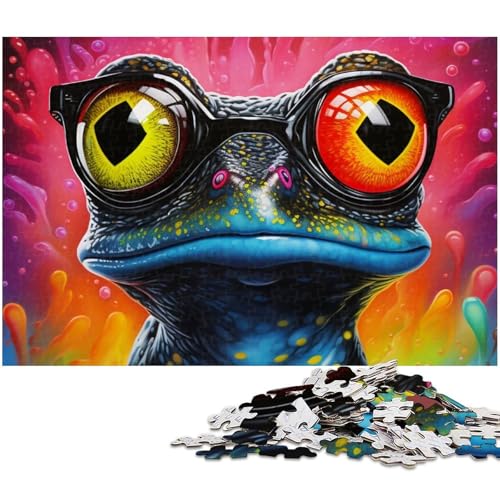 Puzzle für Erwachsene 1000 Teile Kunst Tierfrosch anspruchsvolles Spiel Spielzeug Weihnachtspuzzle Geschenke (Größe 75 x 50 cm) von zouxangzz