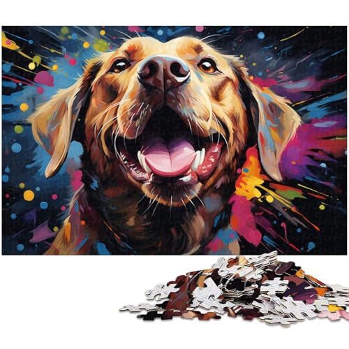 Puzzle für Erwachsene 1000 Teile Labradors farbenfrohes psychedelisches Puzzle jedes Teil ist einzigartig – anspruchsvolles Familienspiel 1000 Teile (75 x 50 cm) von zouxangzz