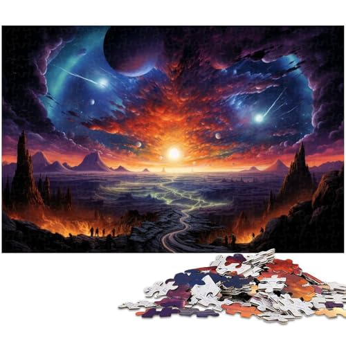 Puzzle für Erwachsene 1000 Teile Landschaft des Weltuntergangs Holzpuzzle – Lernspielzeug Familienspiele 1000 Teile (75 x 50 cm) von zouxangzz