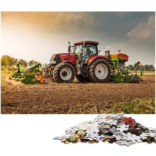 Puzzle für Erwachsene 1000 Teile Landwirtschaftliche Geräte Traktoren Herausforderndes Spiel Spielzeug Weihnachtspuzzle Geschenke (Größe 75x50cm) von zouxangzz