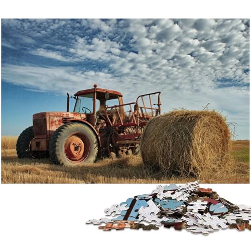 Puzzle für Erwachsene 1000 Teile Landwirtschaftlicher Traktor anspruchsvolles Spielspielzeug Weihnachtspuzzlegeschenke (Größe 75 x 50 cm) von zouxangzz