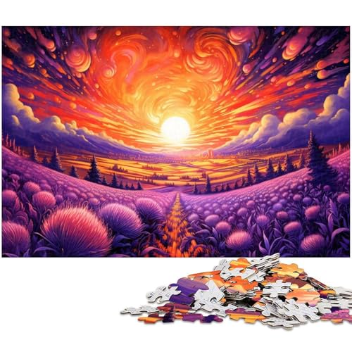 Puzzle für Erwachsene 1000 Teile Lavendelfelder in der Provence Heimdekoration Puzzle 1000 Teile (75 x 50 cm) von zouxangzz