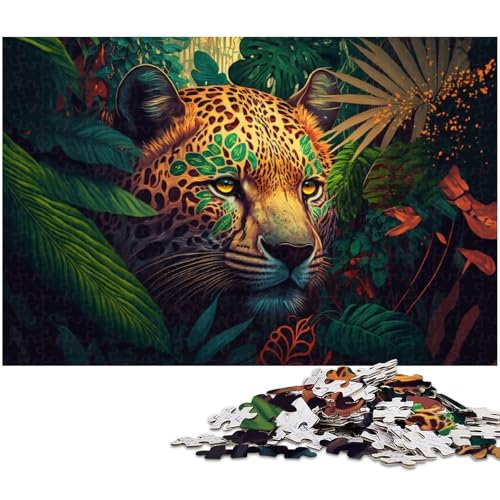 Puzzle für Erwachsene 1000 Teile Leoparden Tierpuzzle EIN Kunstwerk für Teenager ab 14 Jahren (Größe 38 x 26 cm) von zouxangzz