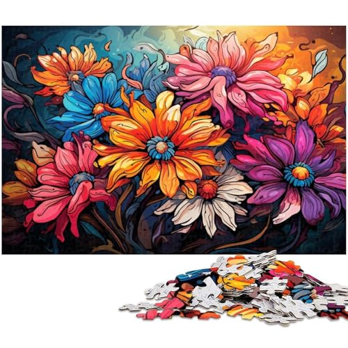 Puzzle für Erwachsene 1000 Teile Leuchtend schöne Blumen Puzzle für Erwachsene Papierpuzzle tolle Geschenke zu Weihnachten 1000 Teile (38 x 26 cm) von zouxangzz