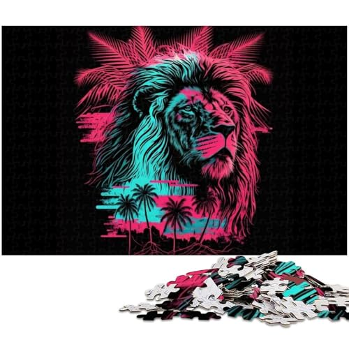 Puzzle für Erwachsene 1000 Teile Löwe Holzpuzzle Lernspielzeug Familienspiele (Größe 75 x 50 cm) von zouxangzz