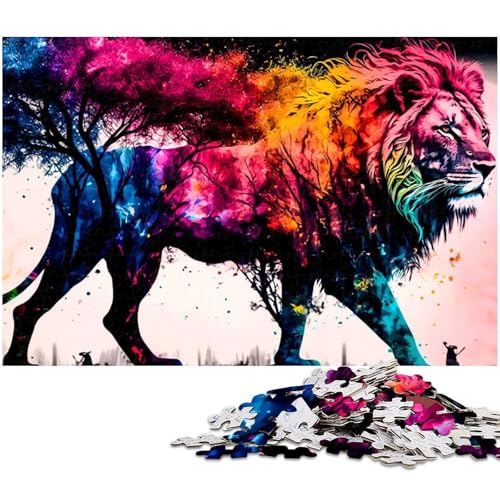 Puzzle für Erwachsene 1000 Teile Löwen Puzzle für Erwachsene Holz Familienspiele Weihnachts und Geburtstagsgeschenke 1000 Teile (75 x 50 cm) von zouxangzz