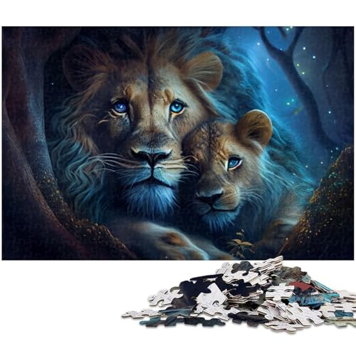 Puzzle für Erwachsene 1000 Teile Löwenbabys Holzpuzzle Lernspielzeug Familienspiele (Größe 75 x 50 cm) von zouxangzz
