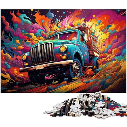 Puzzle für Erwachsene 1000 Teile Mal LKW Puzzles für Holzpuzzles pädagogisches Spielzeug zum Stressabbau 1000 Teile (75 x 50 cm) von zouxangzz
