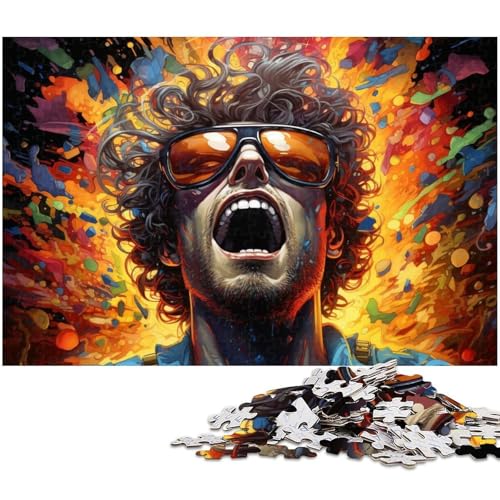 Puzzle für Erwachsene 1000 Teile Mann mit Sonnenbrille Puzzles für Papierpuzzles pädagogisches Spielzeug zum Stressabbau 1000 Teile (38 x 26 cm) von zouxangzz