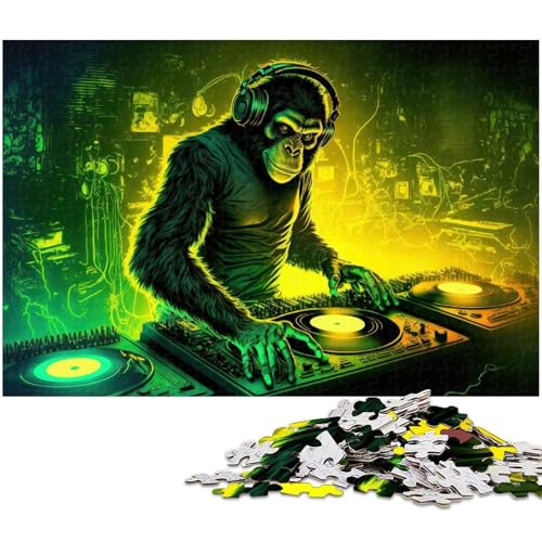 Puzzle für Erwachsene 1000 Teile Monkey Dj EIN Kunstwerk für Teenager ab 14 Jahren 1000 Teile (75 x 50 cm) von zouxangzz