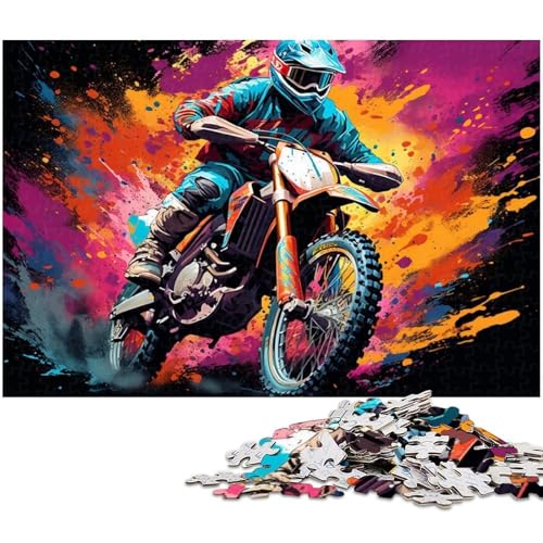 Puzzle für Erwachsene 1000 Teile Motorradfahrer Puzzles für Papierpuzzles pädagogisches Spielzeug zum Stressabbau 1000 Teile (38 x 26 cm) von zouxangzz