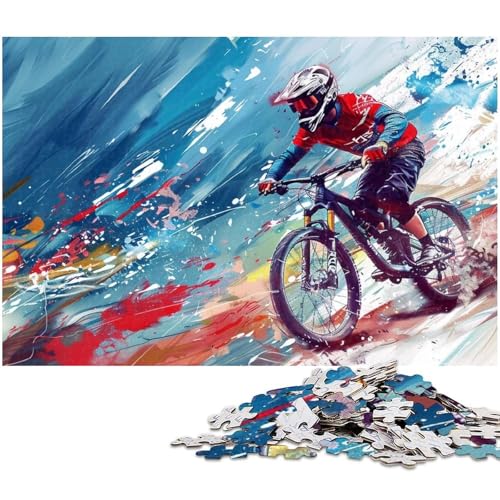Puzzle für Erwachsene 1000 Teile Mountainbike anspruchsvolles Spiel Spielzeug Weihnachtspuzzle Geschenke (Größe 38 x 26 cm) von zouxangzz