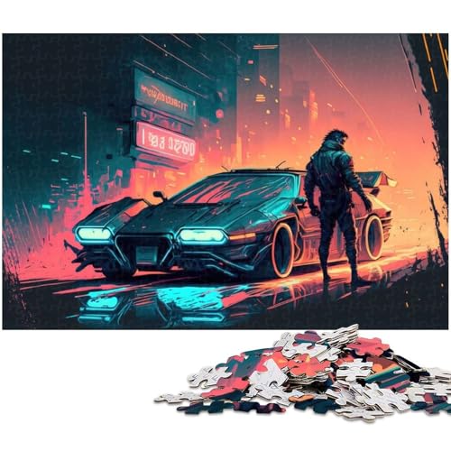 Puzzle für Erwachsene 1000 Teile Neon Race anspruchsvolles Spiel Spielzeug Weihnachtspuzzle Geschenke (Größe 38 x 26 cm) von zouxangzz