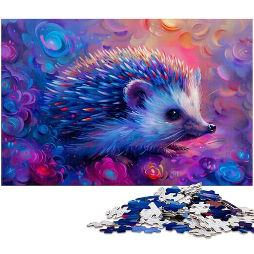 Puzzle für Erwachsene 1000 Teile Ölgemälde Igel Puzzle Spielzeug einzigartige Heimdekoration und Geschenke geeignet für Teenager ab 14 Jahren (Größe 75 x 50 cm) von zouxangzz