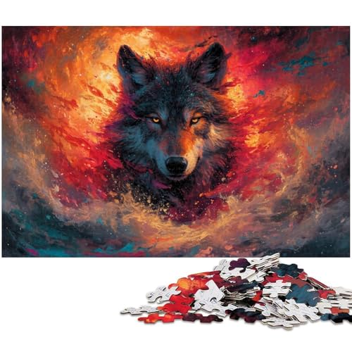 Puzzle für Erwachsene 1000 Teile Ölgemälde Wolf Heimdekoration Puzzle (Größe 75 x 50 cm) von zouxangzz