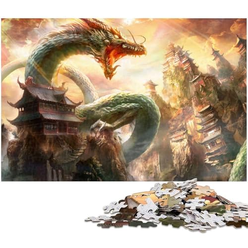 Puzzle für Erwachsene 1000 Teile Orientalisches Drachen Puzzle EIN Kunstwerk für Teenager ab 14 Jahren (Größe 38 x 26 cm) von zouxangzz