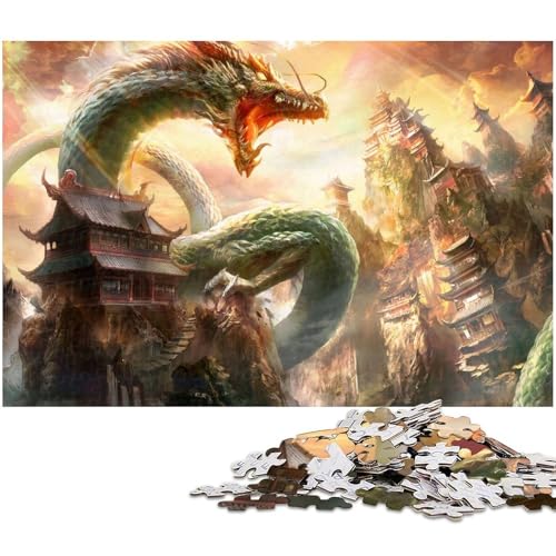 Puzzle für Erwachsene 1000 Teile Orientalisches Drachen Puzzle EIN Kunstwerk für Teenager ab 14 Jahren (Größe 75 x 50 cm) von zouxangzz