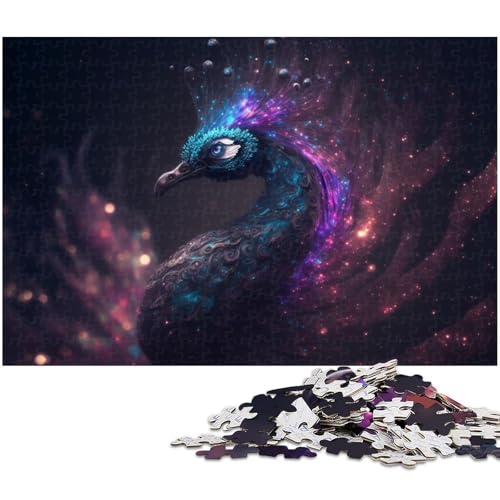 Puzzle für Erwachsene 1000 Teile Pfauen Puzzle jedes Teil ist einzigartig anspruchsvolles lustiges Familienspiel (Größe 38 x 26 cm) von zouxangzz