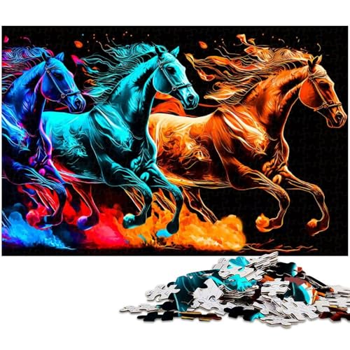 Puzzle für Erwachsene 1000 Teile Pferd Heimdekoration Puzzle (Größe 75 x 50 cm) von zouxangzz