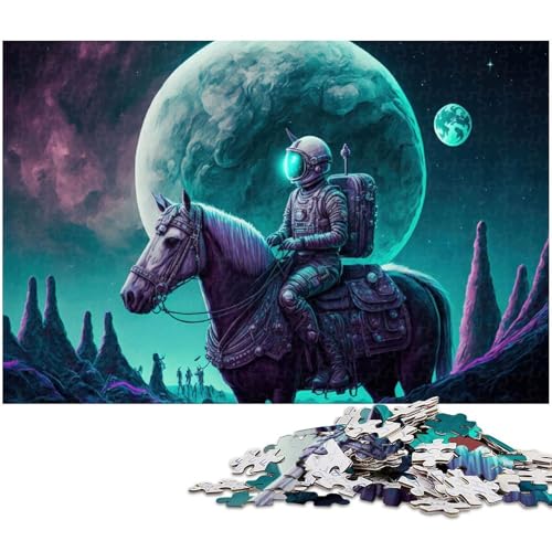 Puzzle für Erwachsene 1000 Teile Pferd Weltraumreise Heimdekoration Puzzle (Größe 75 x 50 cm) von zouxangzz