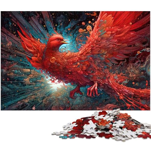 Puzzle für Erwachsene 1000 Teile Phoenix das Puzzle mit passendem Poster und Quizblatt (Größe 75 x 50 cm) von zouxangzz