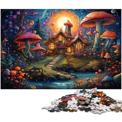 Puzzle für Erwachsene 1000 Teile Pilzhütte Puzzle für Papierpuzzles pädagogisches Spielzeug zum Stressabbau 1000 Teile (38 x 26 cm) von zouxangzz