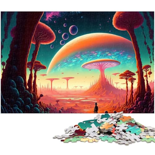 Puzzle für Erwachsene 1000 Teile Pilztürme Fantasy Herausforderndes Spielspielzeug Weihnachtspuzzle Geschenke 1000 PCS (38x26cm) von zouxangzz