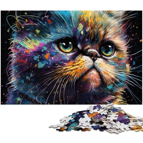Puzzle für Erwachsene 1000 Teile Porträt Einer schönen Katze Puzzles für Holzpuzzles pädagogisches Spielzeug zum Stressabbau (Größe 75 x 50 cm) von zouxangzz