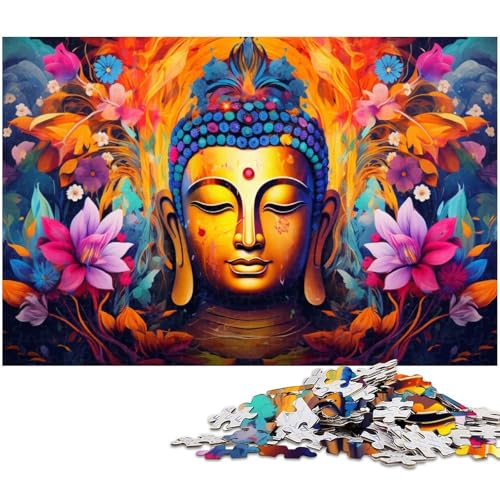Puzzle für Erwachsene 1000 Teile Psychedelischer Buddha Holzpuzzle lustiges Geschenk (Größe 75 x 50 cm) von zouxangzz