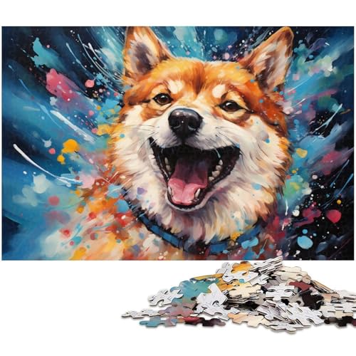 Puzzle für Erwachsene 1000 Teile Psychedelischer Farbhund Puzzle für Erwachsene Holzpuzzle Heimdekoration 1000 Teile (75 x 50 cm) von zouxangzz