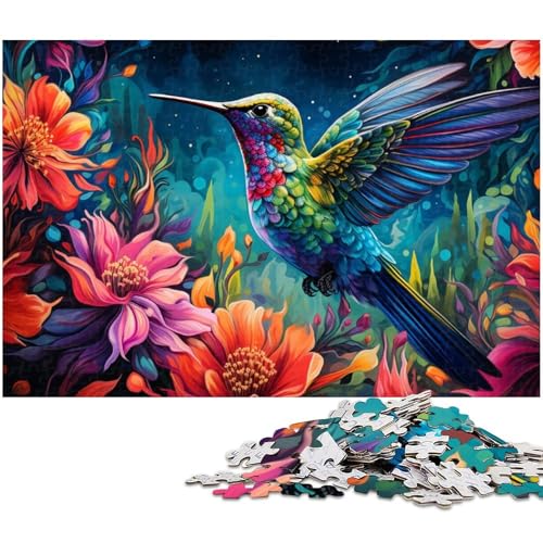 Puzzle für Erwachsene 1000 Teile Psychedelischer Kolibri präzise geschnittenes Puzzle gutes Geschenk (Größe 75 x 50 cm) von zouxangzz