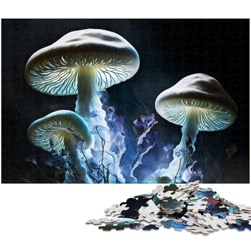 Puzzle für Erwachsene 1000 Teile Psychedelischer Pilzwald Puzzles für Holzpuzzles pädagogisches Spielzeug zum Stressabbau (Größe 75 x 50 cm) von zouxangzz