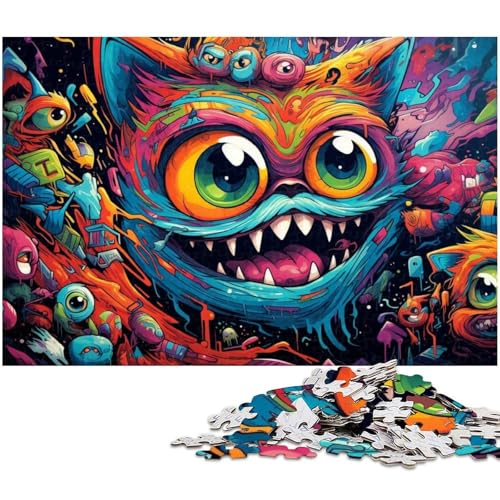Puzzle für Erwachsene 1000 Teile Psychedelisches Katzen Puzzle jedes Teil ist einzigartig – anspruchsvolles Familienspiel 1000 Teile (38 x 26 cm) von zouxangzz