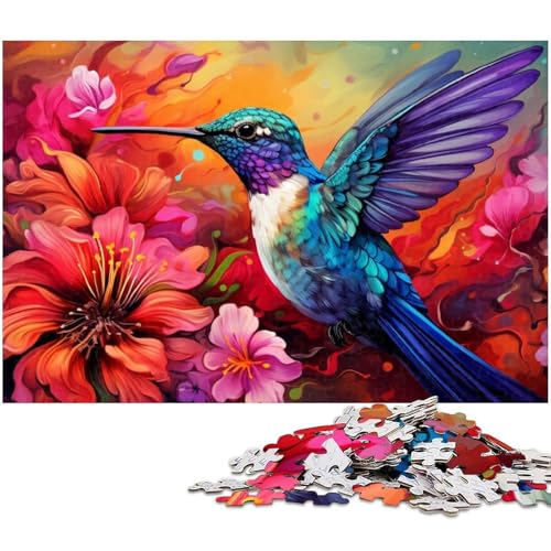 Puzzle für Erwachsene 1000 Teile Psychedelisches Kolibri Puzzle EIN Kunstwerk für Teenager ab 14 Jahren (Größe 38 x 26 cm) von zouxangzz