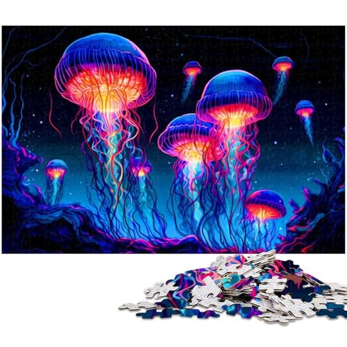 Puzzle für Erwachsene 1000 Teile Quallen anspruchsvolles Spiel Spielzeug Weihnachtspuzzle Geschenke (Größe 75 x 50 cm) von zouxangzz