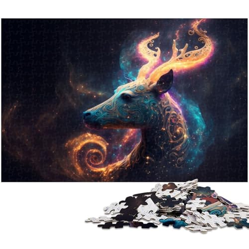 Puzzle für Erwachsene 1000 Teile Rentier Puzzle EIN Kunstwerk für Teenager ab 14 Jahren (Größe 38 x 26 cm) von zouxangzz