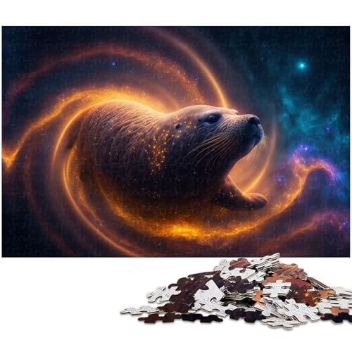 Puzzle für Erwachsene 1000 Teile Robbe anspruchsvolles Spiel Spielzeug Weihnachtspuzzle Geschenke (Größe 75 x 50 cm) von zouxangzz