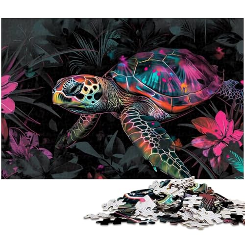Puzzle für Erwachsene 1000 Teile Schildkröten Puzzles für Holzpuzzles pädagogisches Spielzeug zum Stressabbau (Größe 75 x 50 cm) von zouxangzz