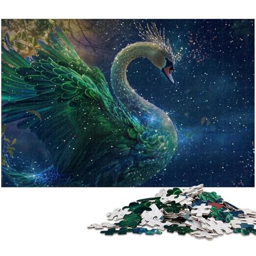 Puzzle für Erwachsene 1000 Teile Schwanen Puzzle für Papierpuzzles pädagogisches Spielzeug zum Stressabbau (Größe 38 x 26 cm) von zouxangzz