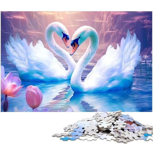 Puzzle für Erwachsene 1000 Teile Schwanenpaar EIN Kunstwerk für Teenager ab 14 Jahren (Größe 75 x 50 cm) von zouxangzz
