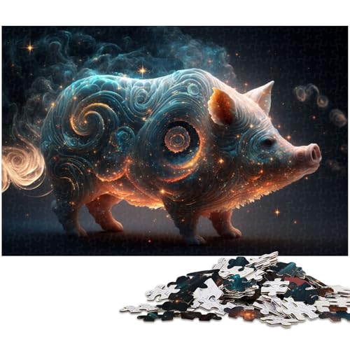 Puzzle für Erwachsene 1000 Teile Schwein Heimdekoration Puzzle (Größe 75 x 50 cm) von zouxangzz